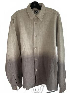 INDEX Men's Wool Blend Gradient Button-Up Shirt - Size 2 (Small) EUC